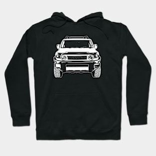 White FJ Cruiser Sketch Art Hoodie